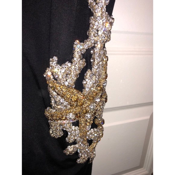 New Balmain Embellished Crystal Halter Midi Dress - Picture 7 of 8